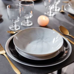 Assiettes Creuses>Luminarc 6 assiettes creuses Diwali Marble Gris 20cm