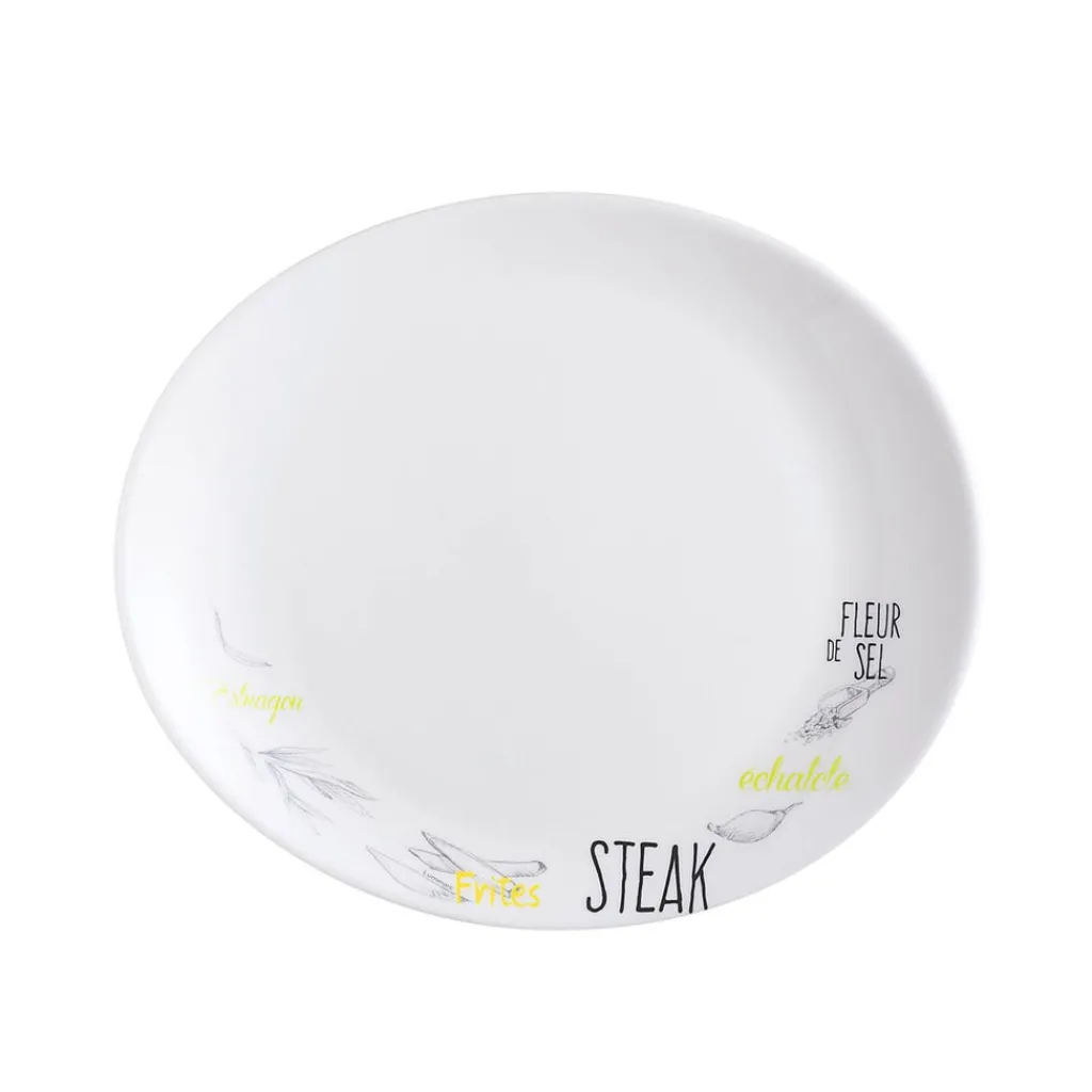 Assiettes Plates>Luminarc Assiette à steak blanche décorée 30 cm Friend's Time
