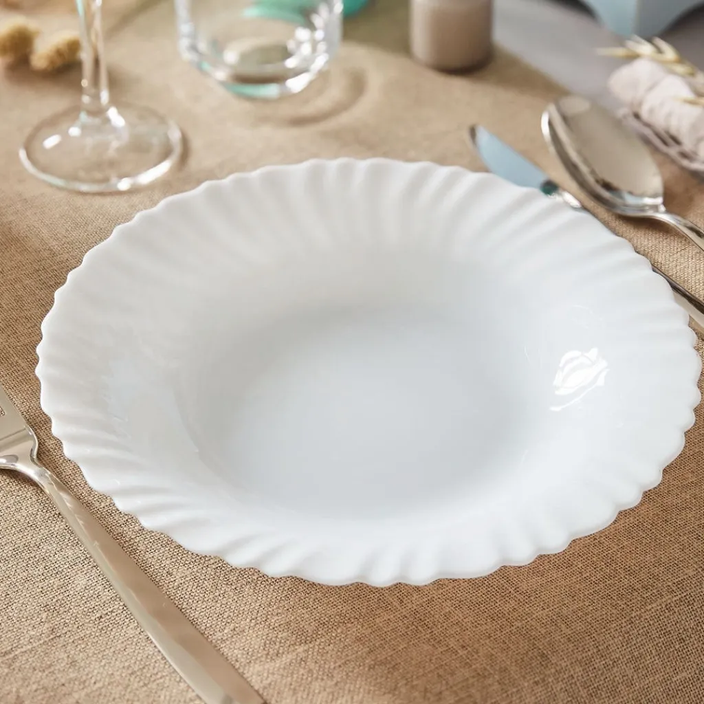 Assiettes Creuses>Luminarc Assiette creuse blanche 23 cm Feston