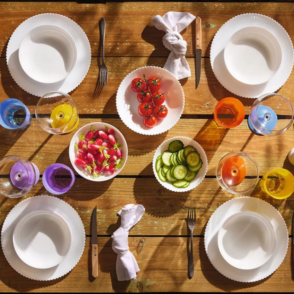 Assiettes Plates>Luminarc Assiette plate blanche 25 cm Bloom