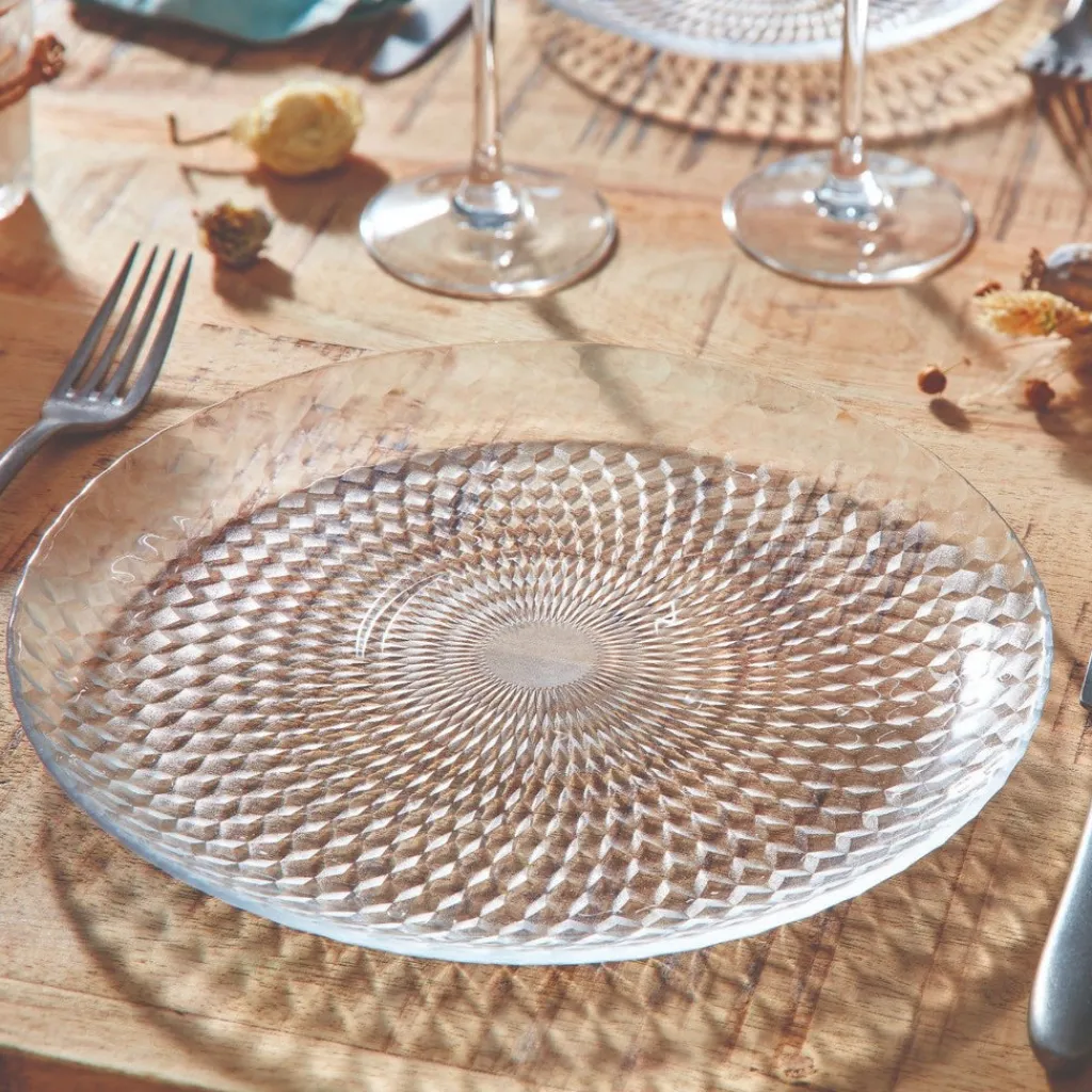Assiettes Plates>Luminarc Assiette plate en verre 25 cm Pampille