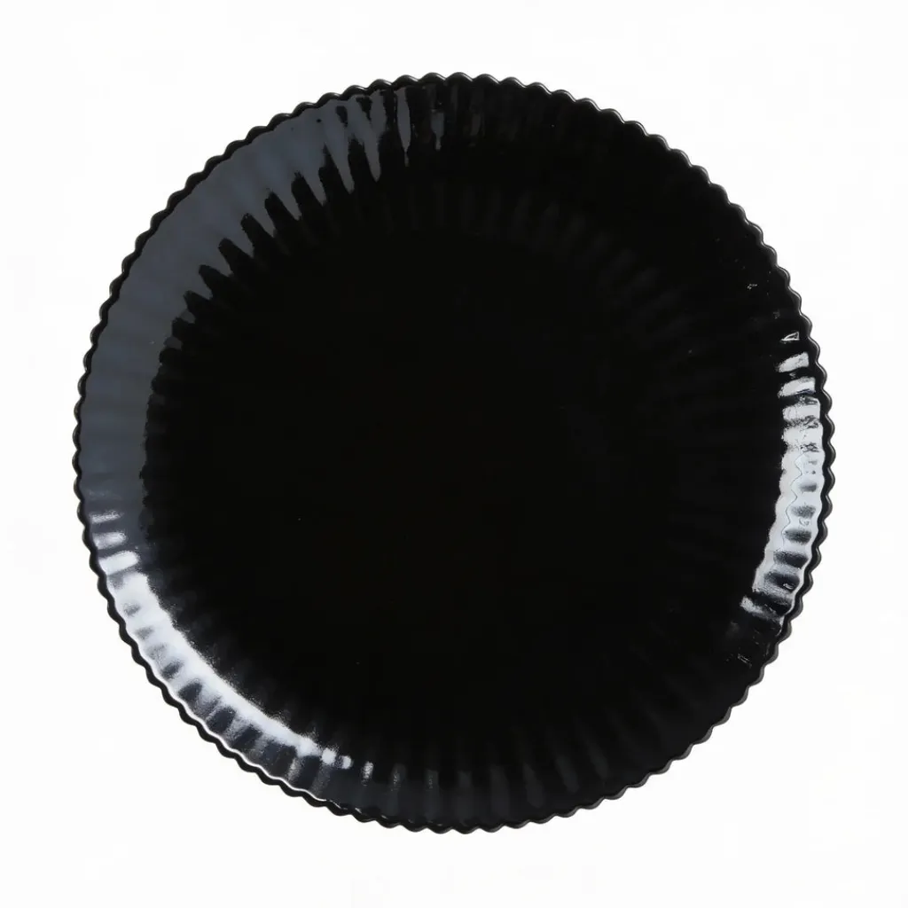 Assiettes Plates>Luminarc Assiette plate noire 25 cm Bloom