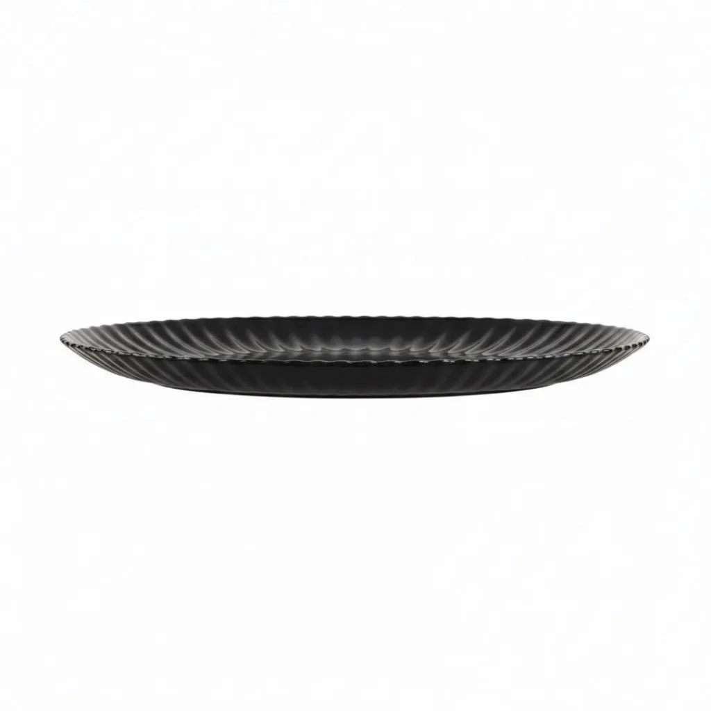 Assiettes Plates>Luminarc Assiette plate noire 25 cm Bloom