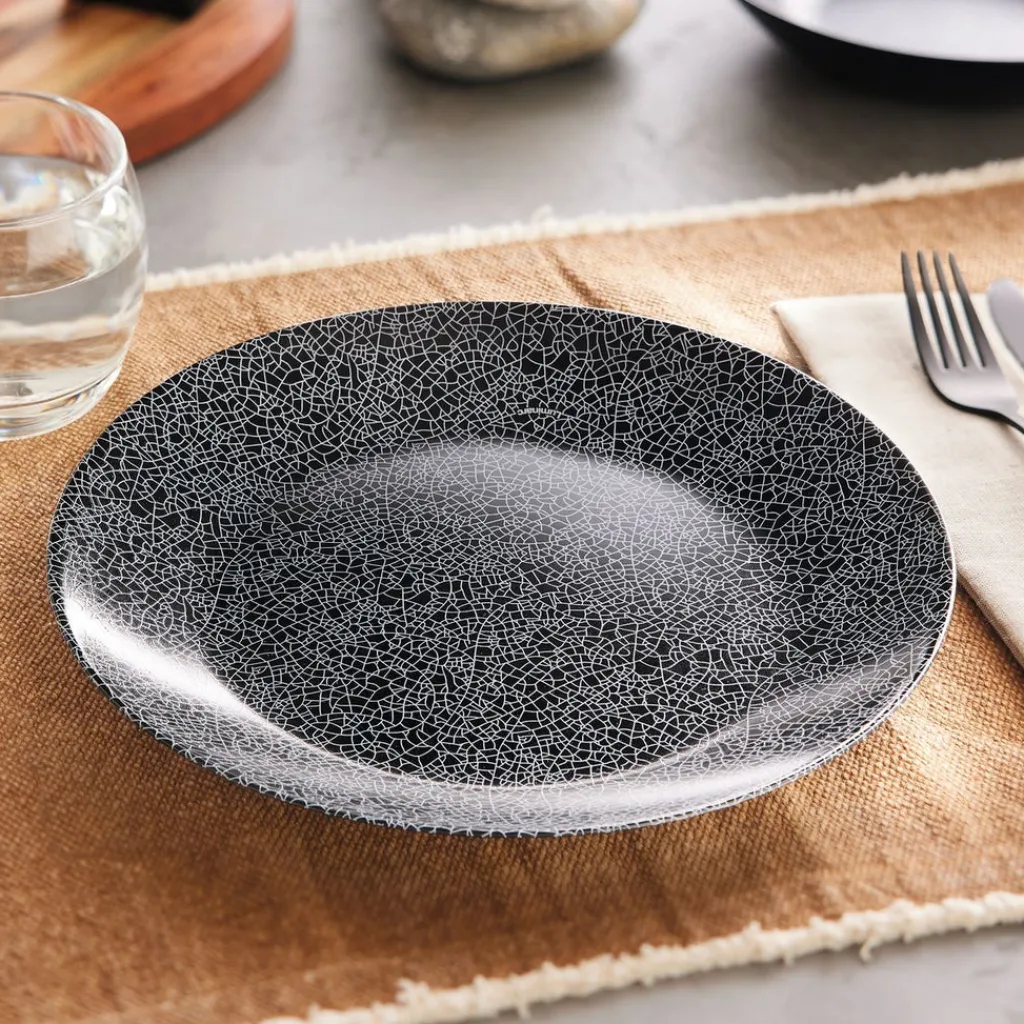 Assiettes Plates>Luminarc Assiette plate noire 25 cm Zoe