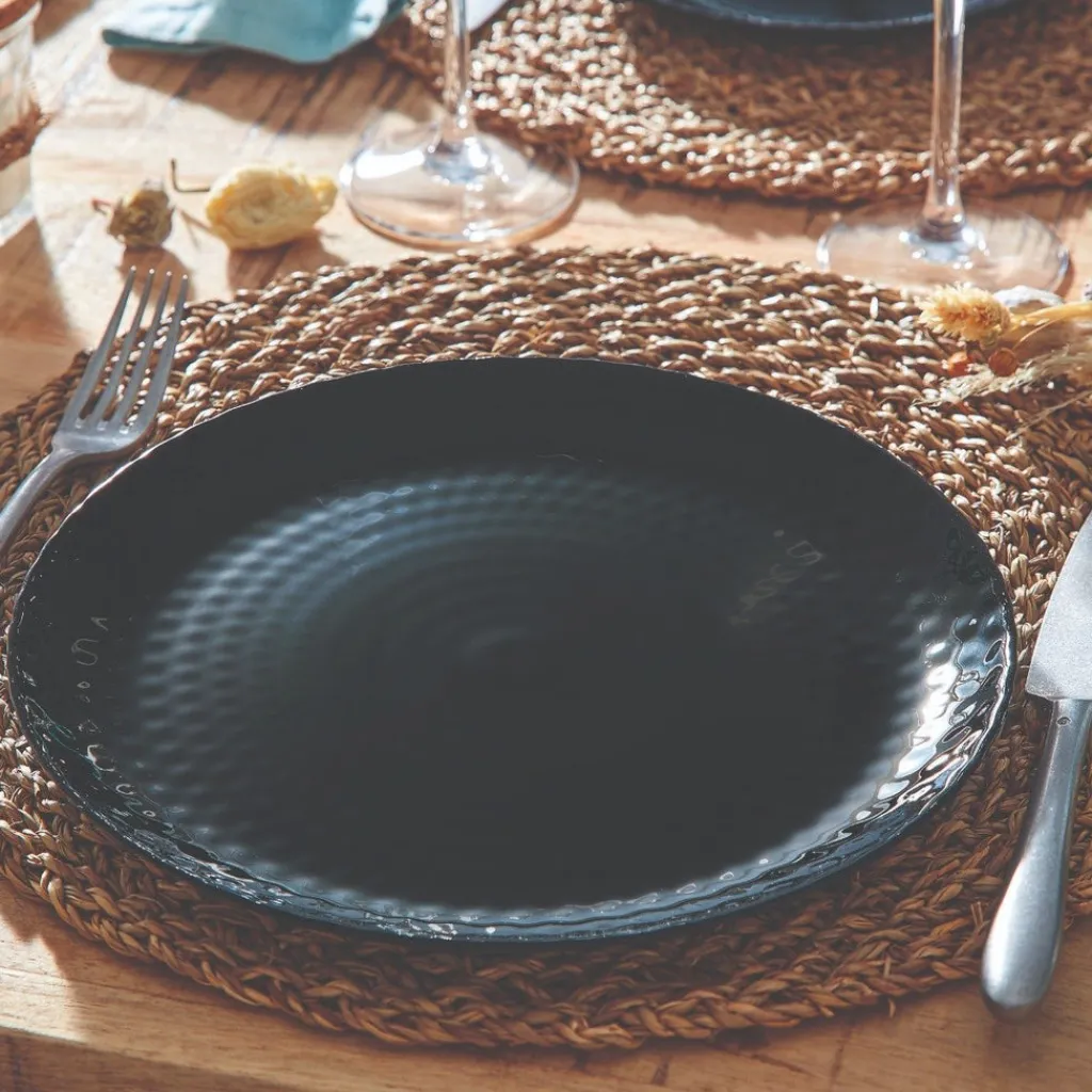 Assiettes Plates>Luminarc Assiette plate noire 25 cm Pampille