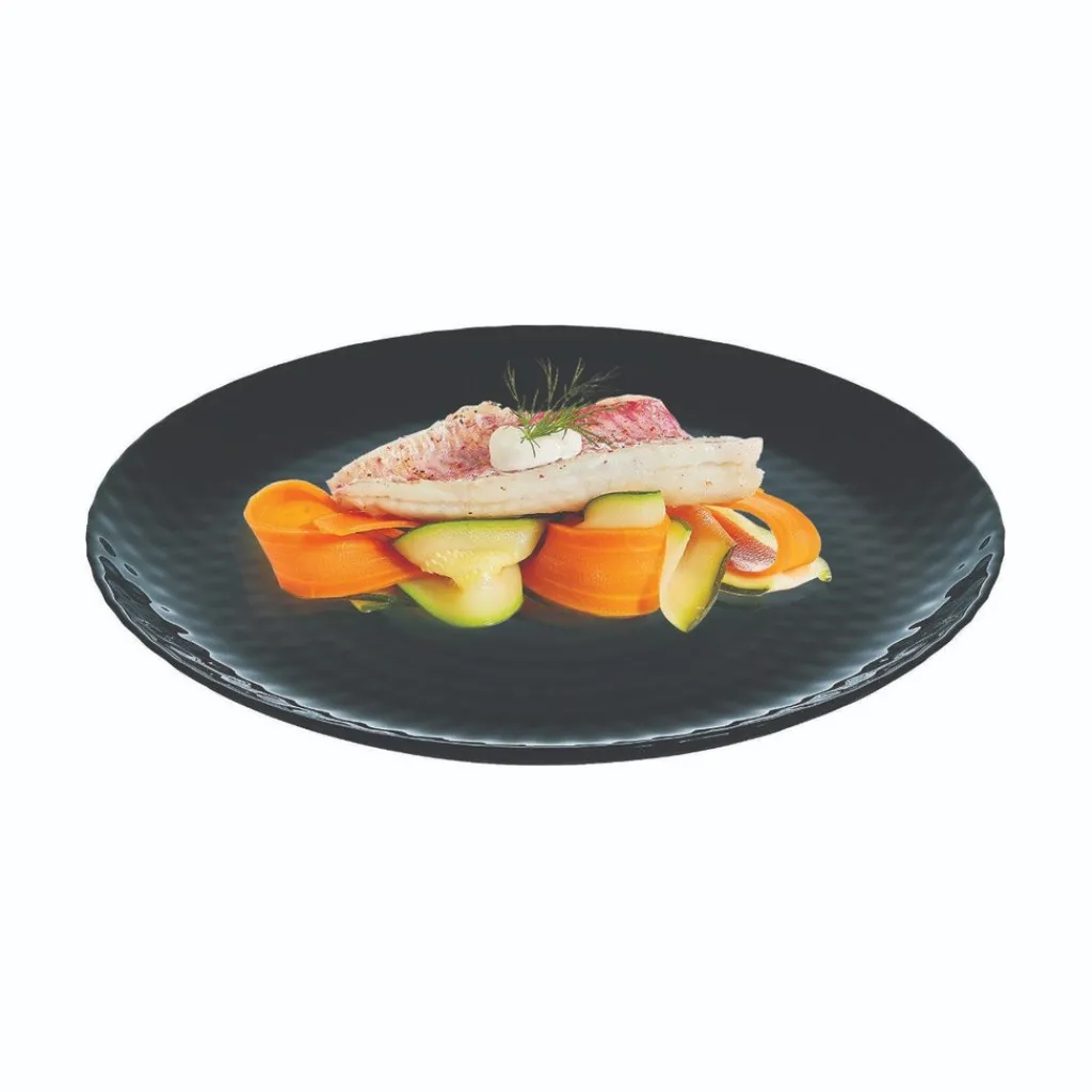 Assiettes Plates>Luminarc Assiette plate noire 25 cm Pampille