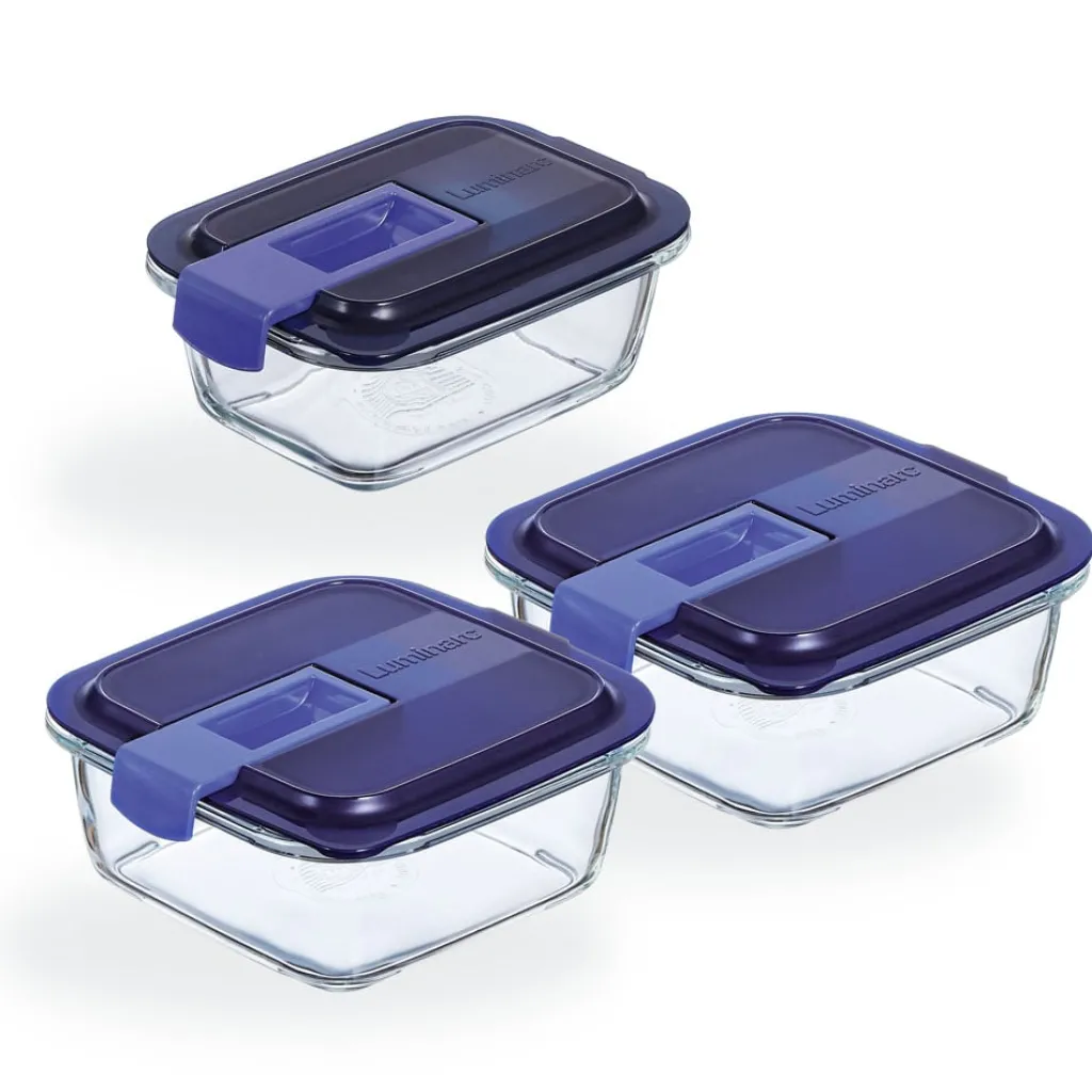 Boîtes De Conservation>Luminarc Lot de 3 boites de conservation rectangulaires Easy Box