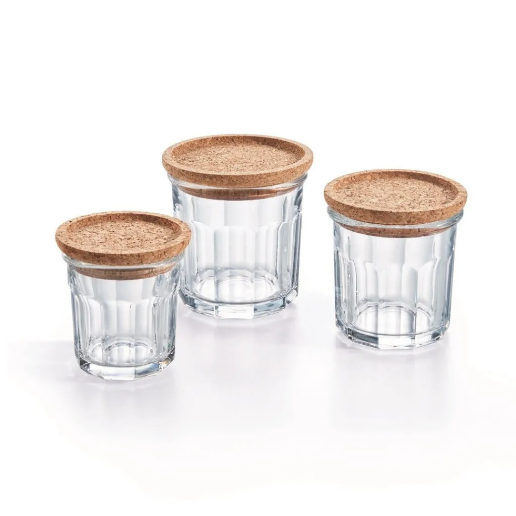 Bocaux & Pots>Luminarc Lot de 3 pots à épices Storing Box Cork - 42 + 32 + 18 cl