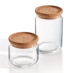 Bocaux & Pots>Luminarc Lot de deux pots de conservation Pure Jar Cork - 1L + 0,5L