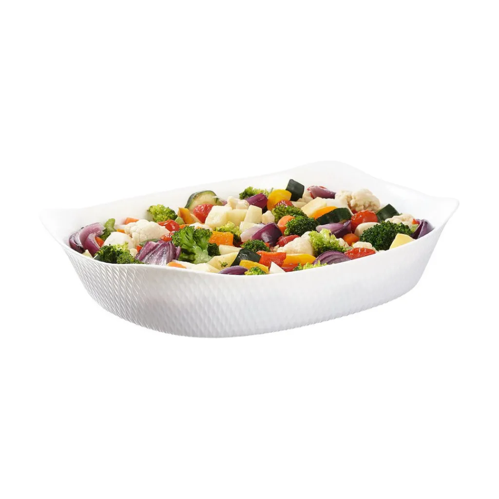 Plats À Four>Luminarc Plat de cuisson blanc 34 x 25 cm Smart Cuisine Wavy