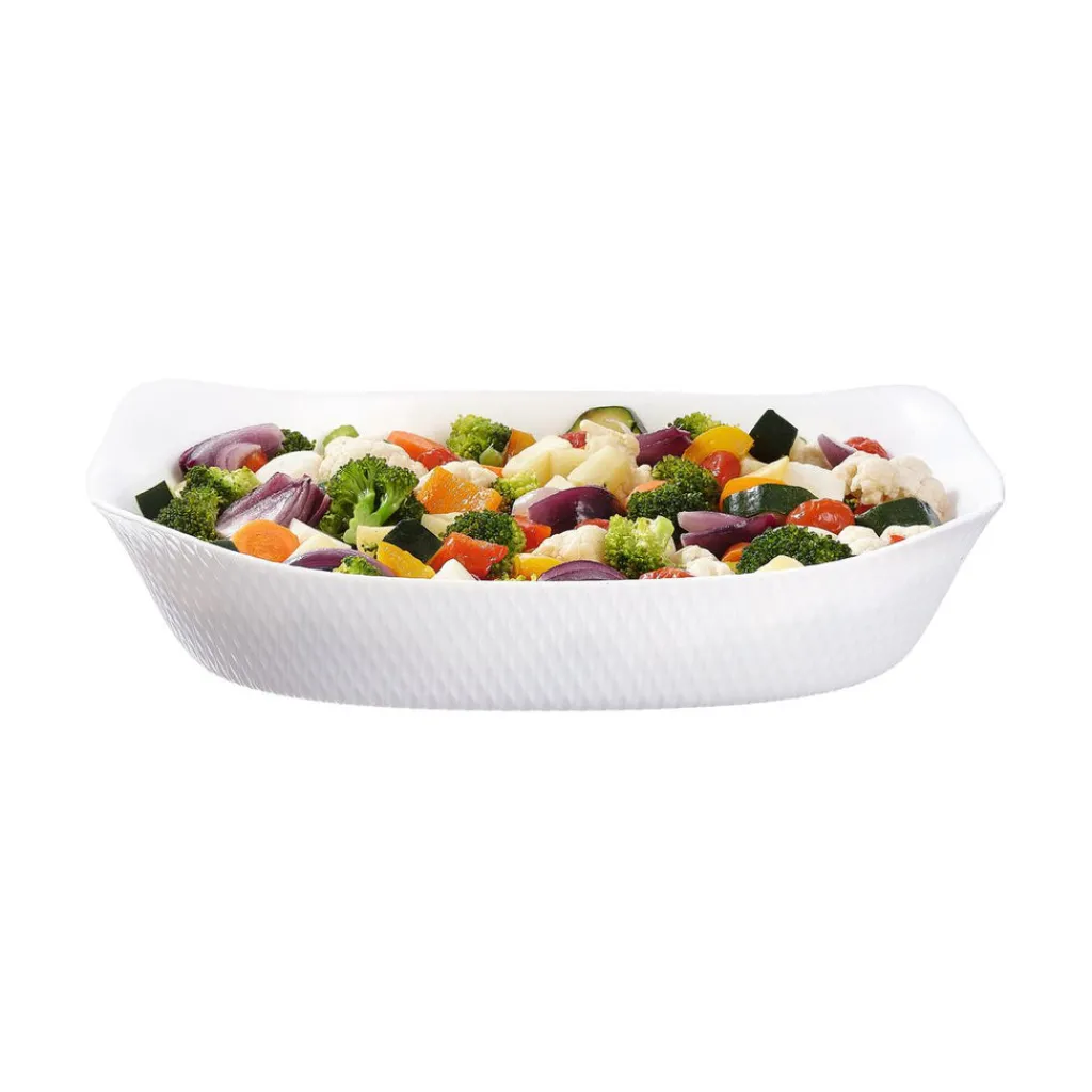 Plats À Four>Luminarc Plat de cuisson blanc 34 x 25 cm Smart Cuisine Wavy